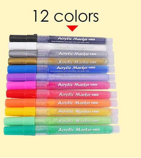 Acrylic Paint Marker Set – 12 Colours