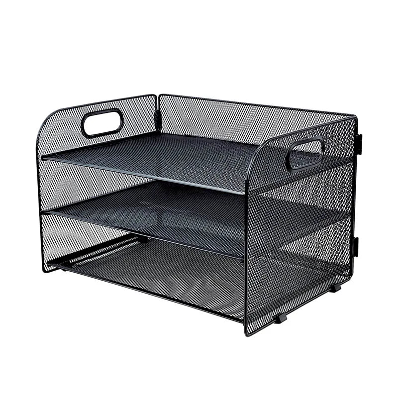 Iron 3-Tier Desktop Document Storage Rack