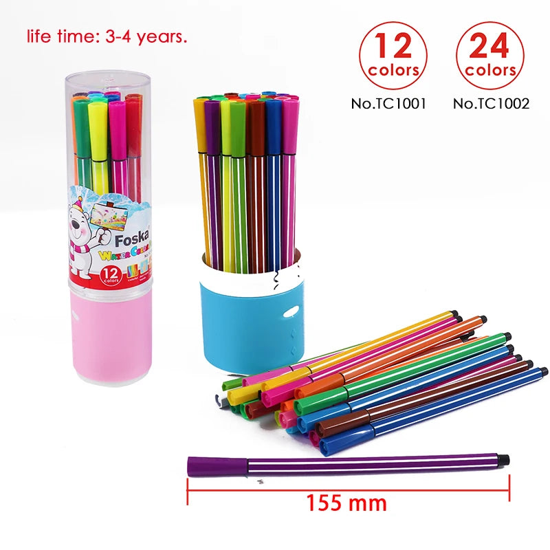 Non-Toxic Watercolor Brush Marker Pens