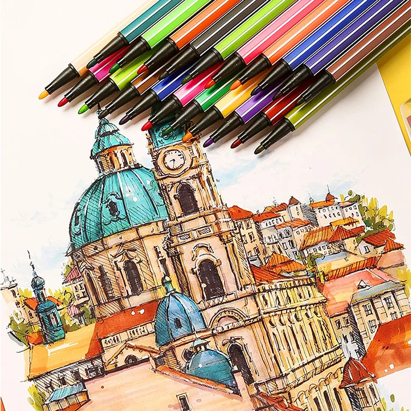 Non-Toxic Watercolor Brush Marker Pens