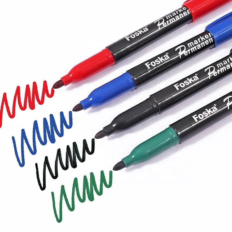 Plastic Permanent Marker Pen Set – 4 Colours