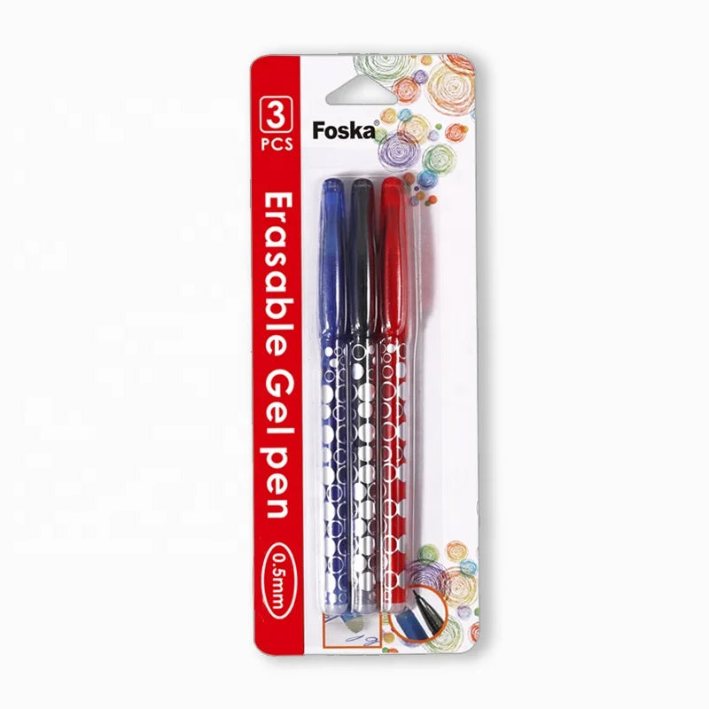 Erasable Gel Pens – Pack of 3 in Blue, Black and Red