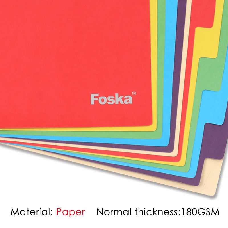 A4 Paper Index Dividers – 12 Tabs, Assorted Colours