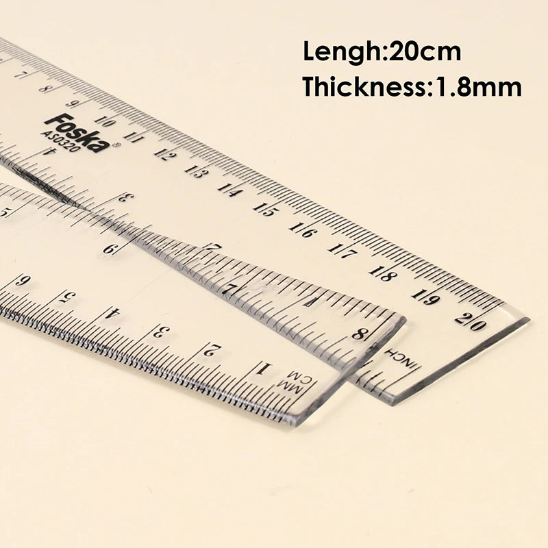 Clear Plastic Straight Ruler 20cm