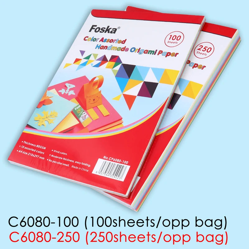 Coloured Craft Paper A4 80 gsm – 100 Sheets, 10 Assorted Colours
