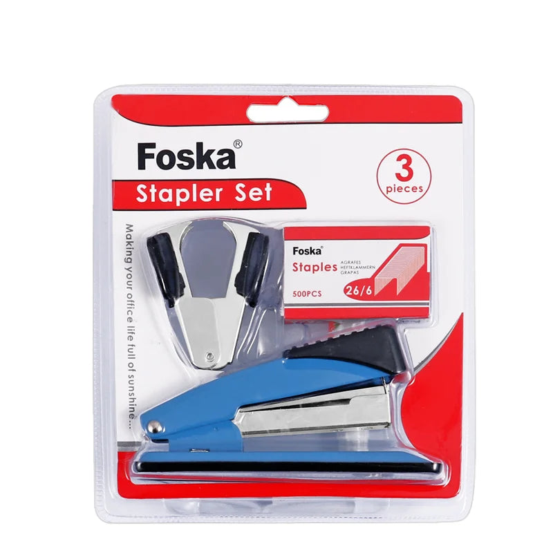 Metal Stapler Set with Staple Remover and 500 Staples