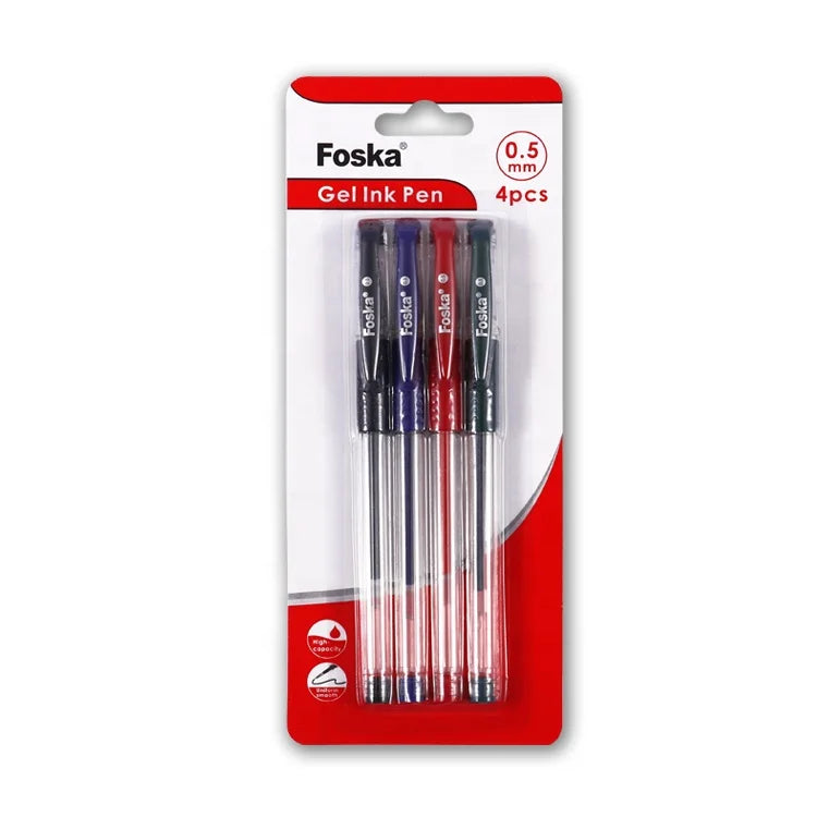 Plastic Gel Ink Pens 0.5mm – Pack of 4