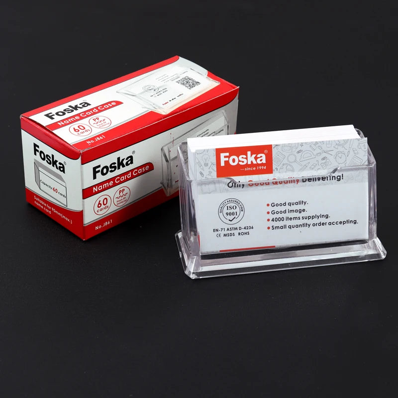 Plastic Name Card Box – Holds 100 Cards