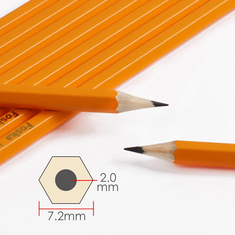 Yellow Natural Wood HB Pencils with Eraser 7" – Box of 12