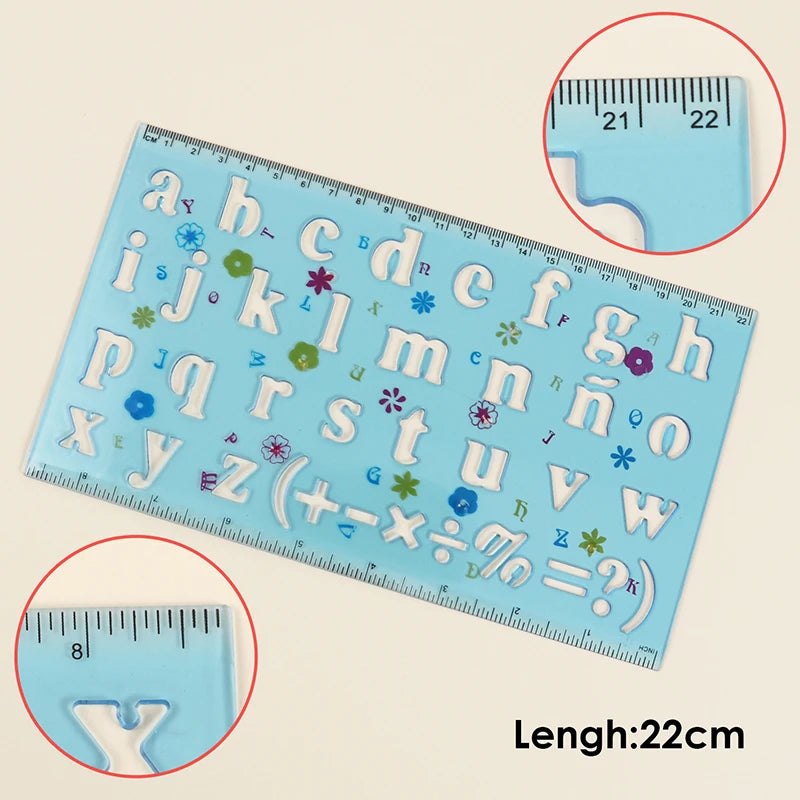 Alphabet Letter Stencil Ruler Set – 2 Pieces