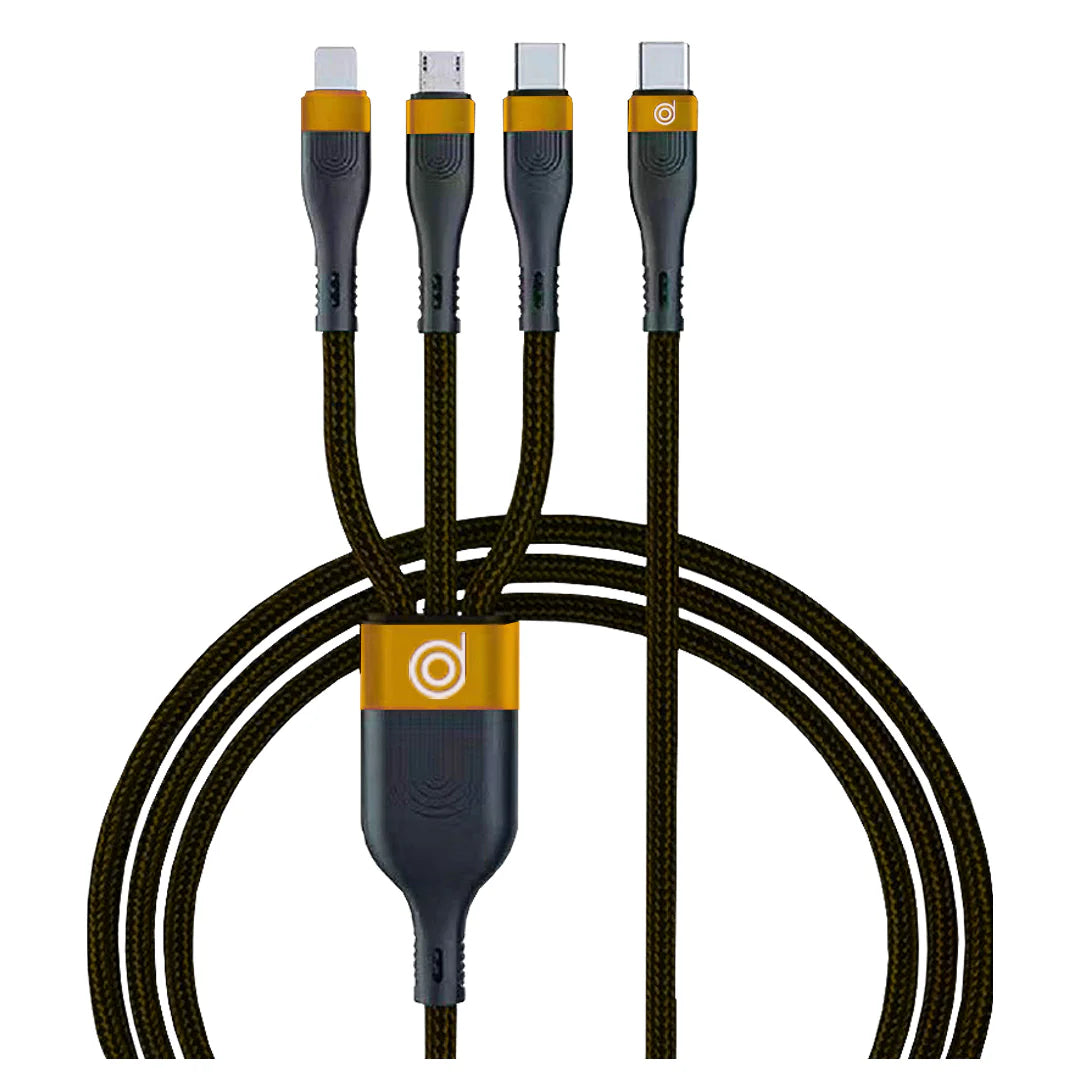 Digifon Cheetah 3-in-1 100W USB Cable (Type-C to 3 Ports) – Gold
