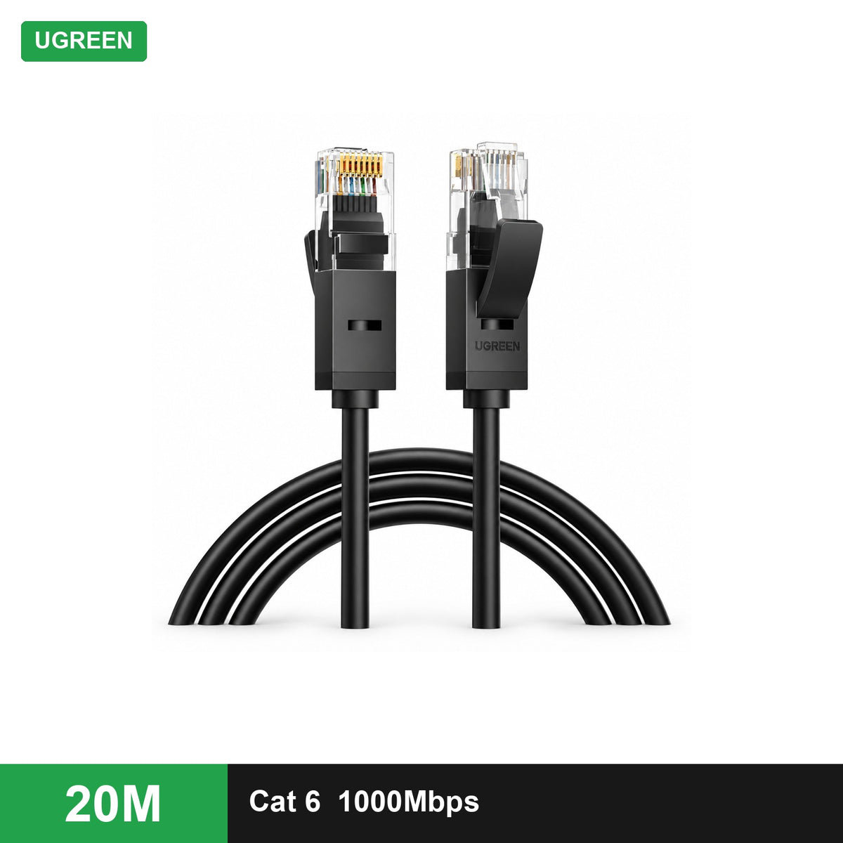 UGREEN Cat 6 U/UTP LAN Cable (Black, NW102) - 20 m - Office R Us