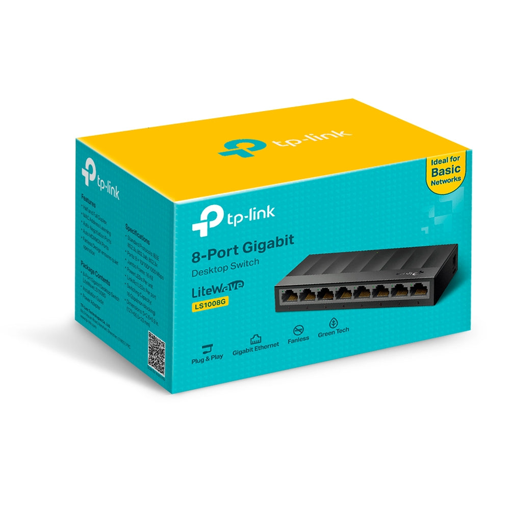 TP-Link LS1008G 8-Port Gigabit Desktop Switch - Image 2 - Office R Us