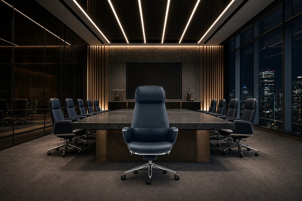 Otto - Real Leather Executive Chair - Lifestyle Scene - Office R Us