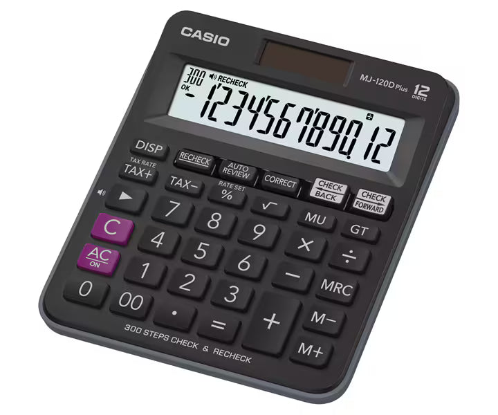 Casio MJ-120D Plus Check & Recheck Desk Calculator (300 Steps Check)