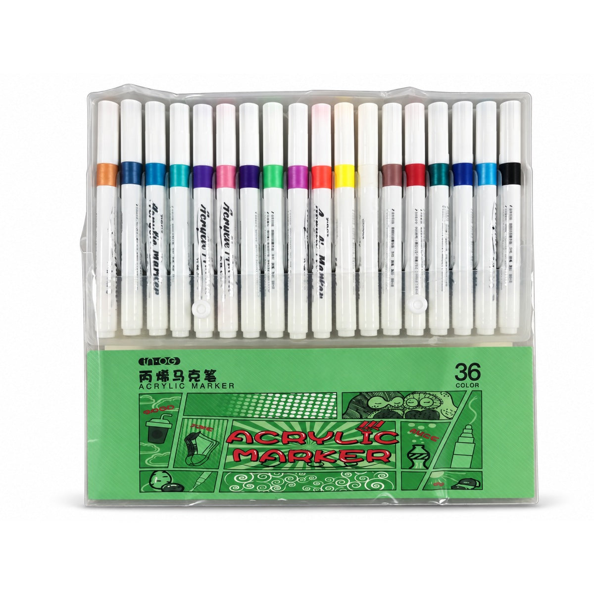 Foska Acrylic Paint Markers set of 36, case front