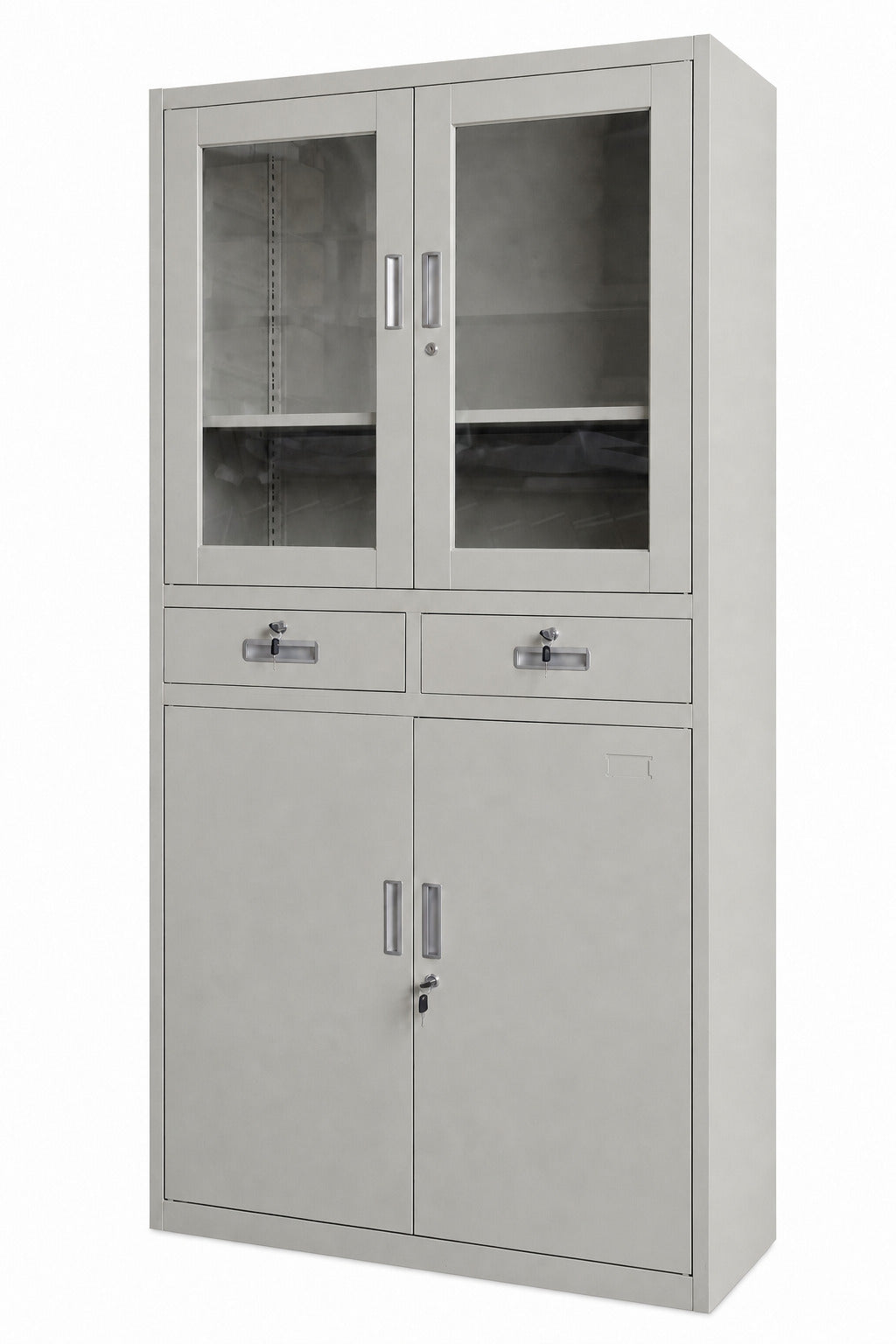 Glass Door Storage Cabinet with 2 Drawers - Office R Us Lagos