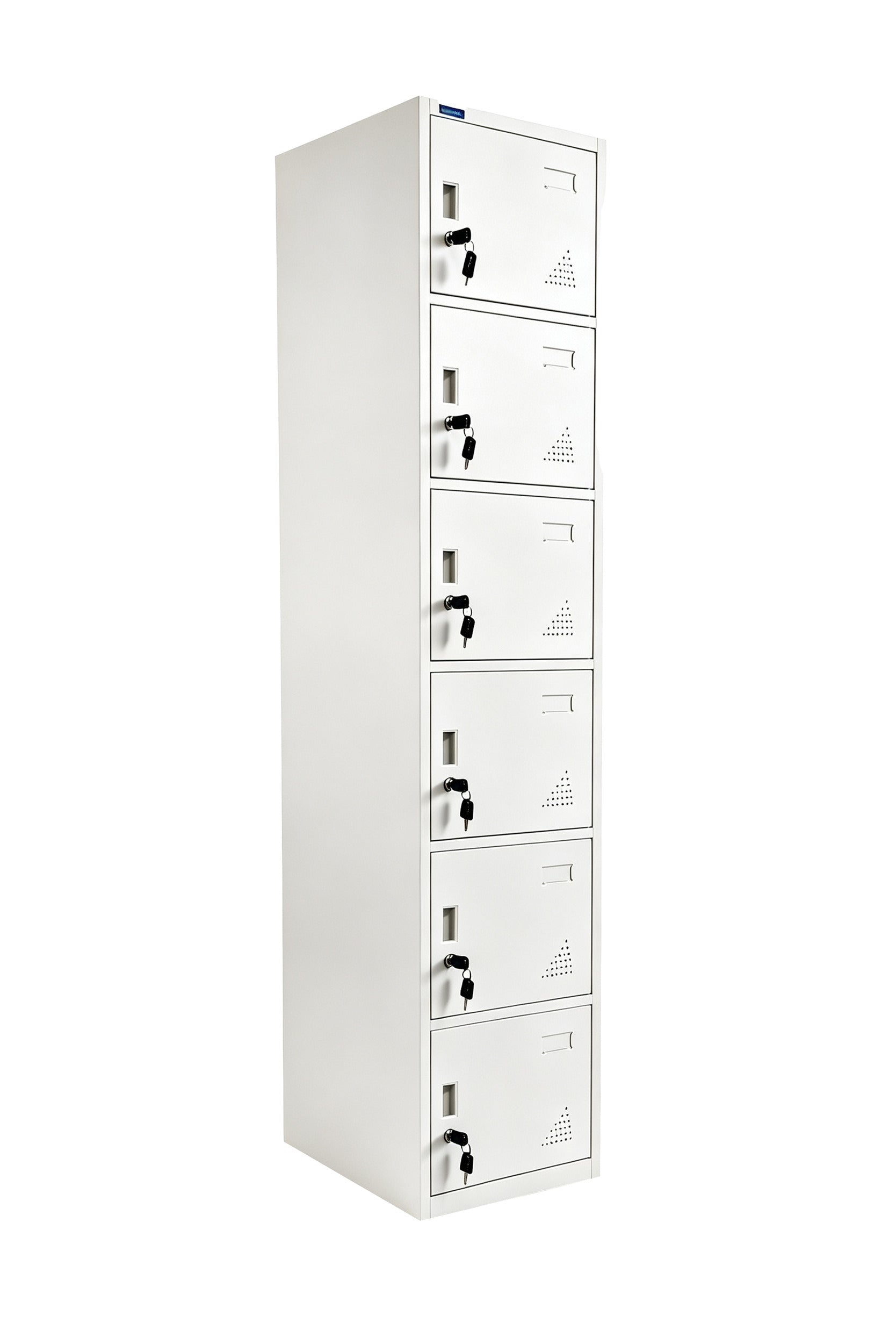 6-Door Steel Locker - Grey Angled View - Office R Us
