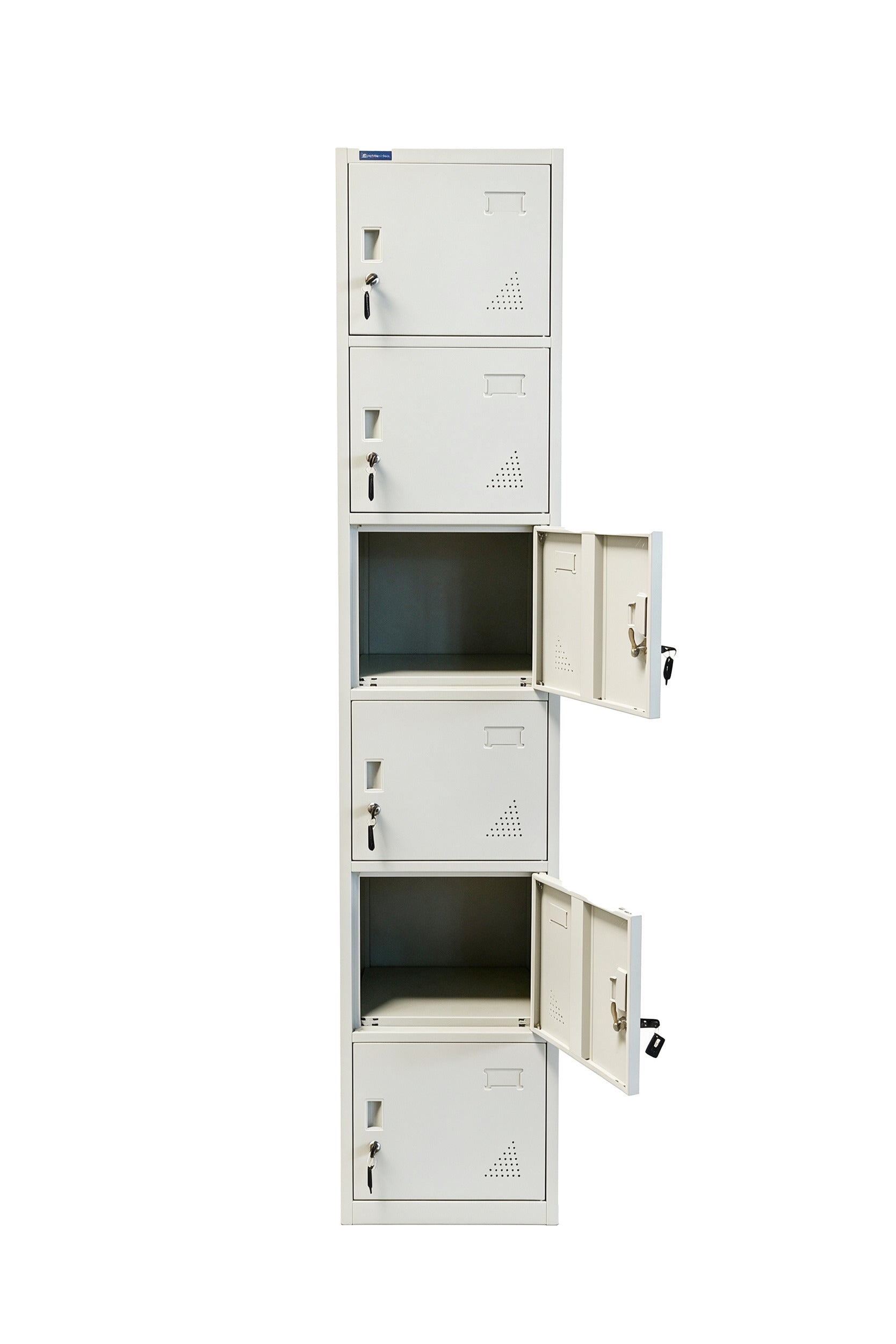 6-Door Steel Locker - Doors Open - Office R Us