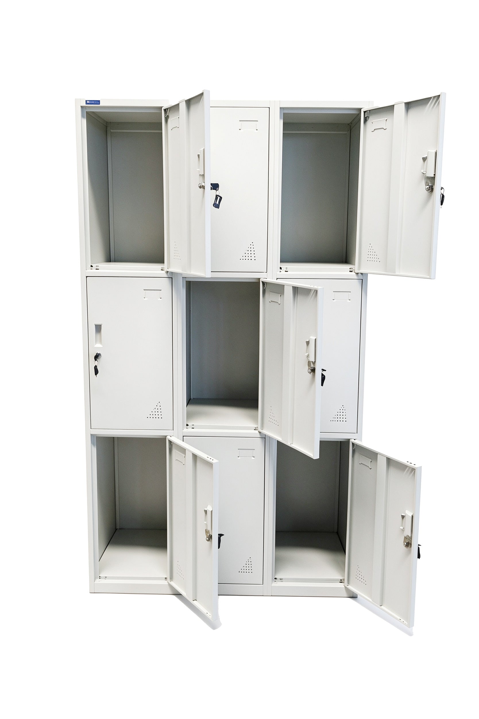 9-Door Steel Locker - Doors Open - Office R Us