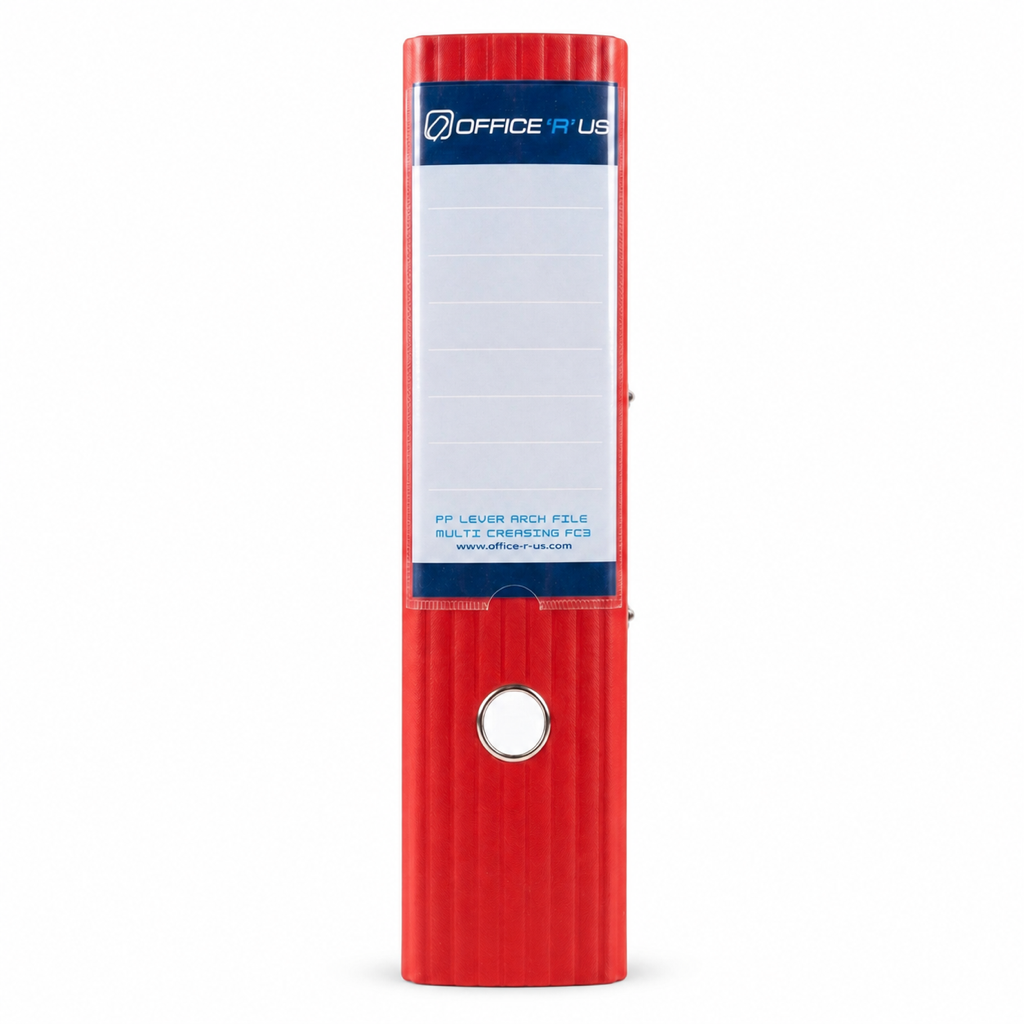 PP Lever Arch File Multi-creasing FC 3" - Red - Office R Us