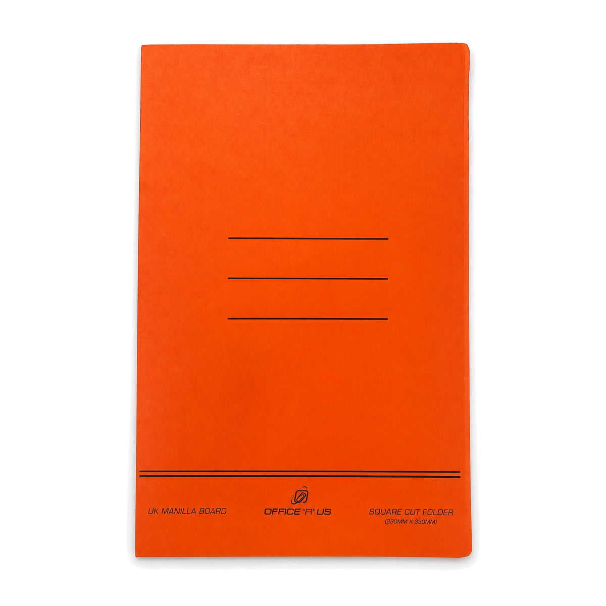 FC Square Cut Folder - Orange Front Cover - Office R Us