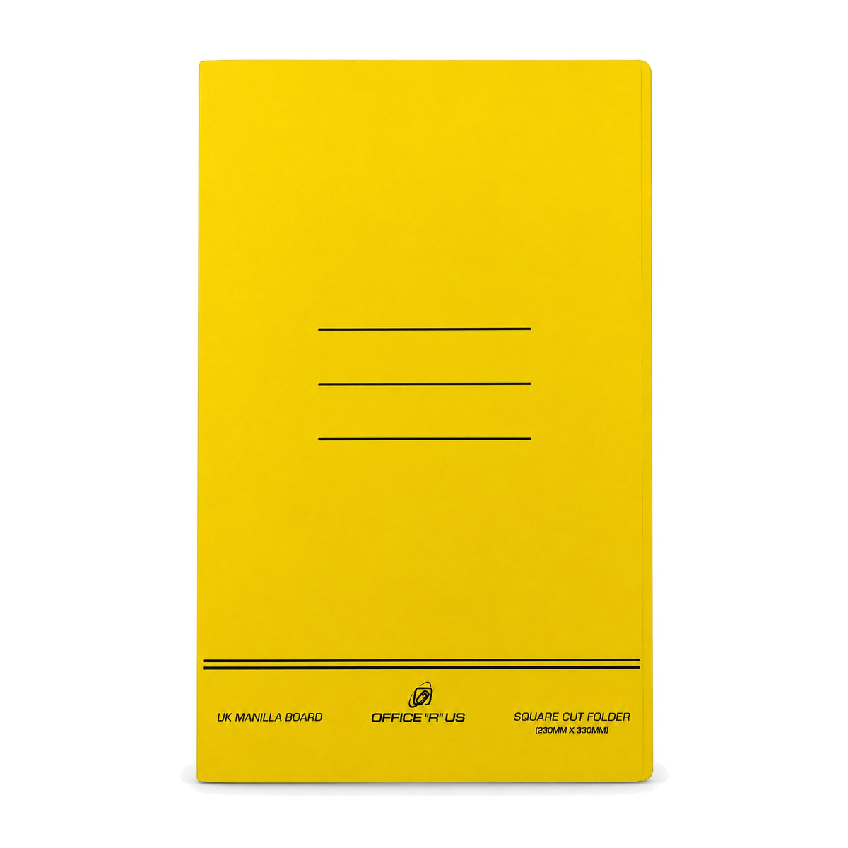 FC Square Cut Folder - Yellow Front Cover - Office R Us