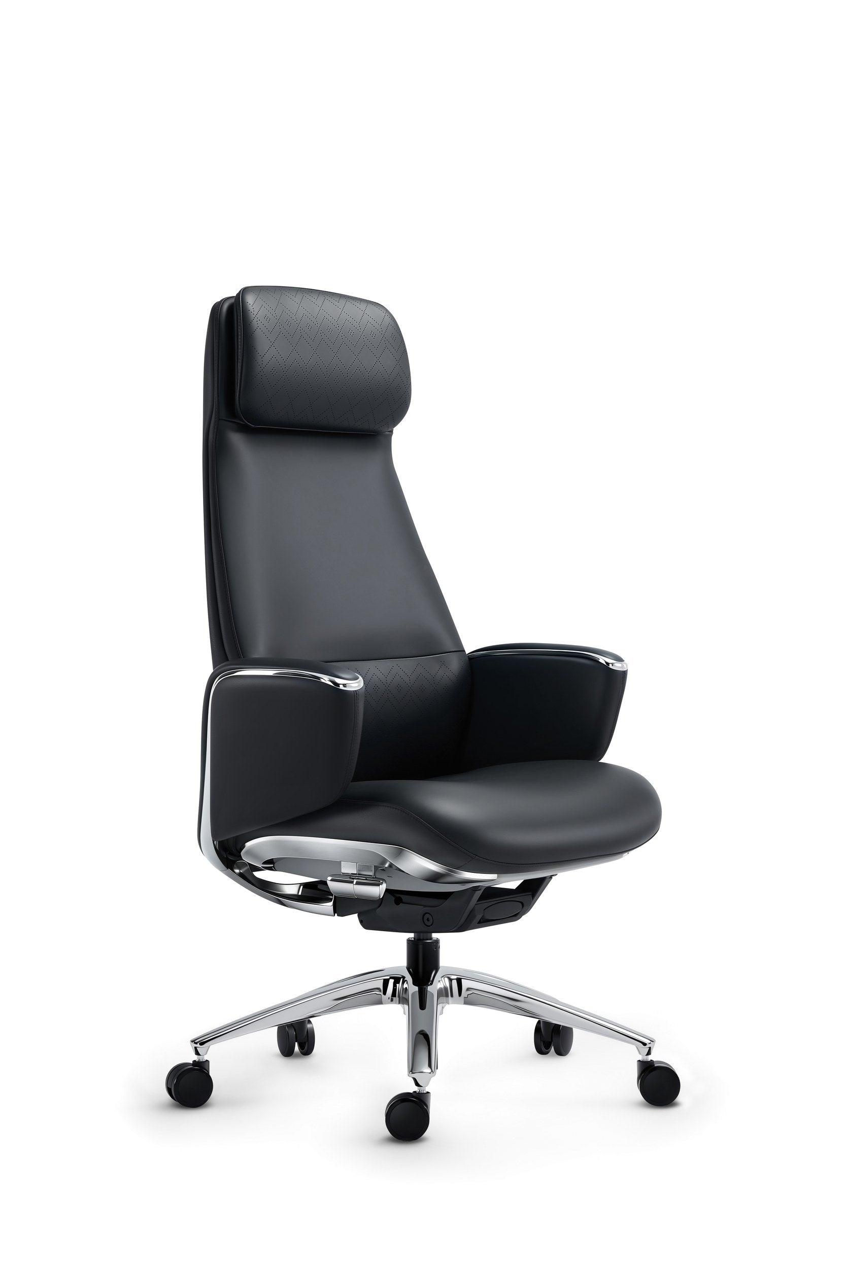 Otto - Real Leather Executive Chair - Black Angle - Office R Us