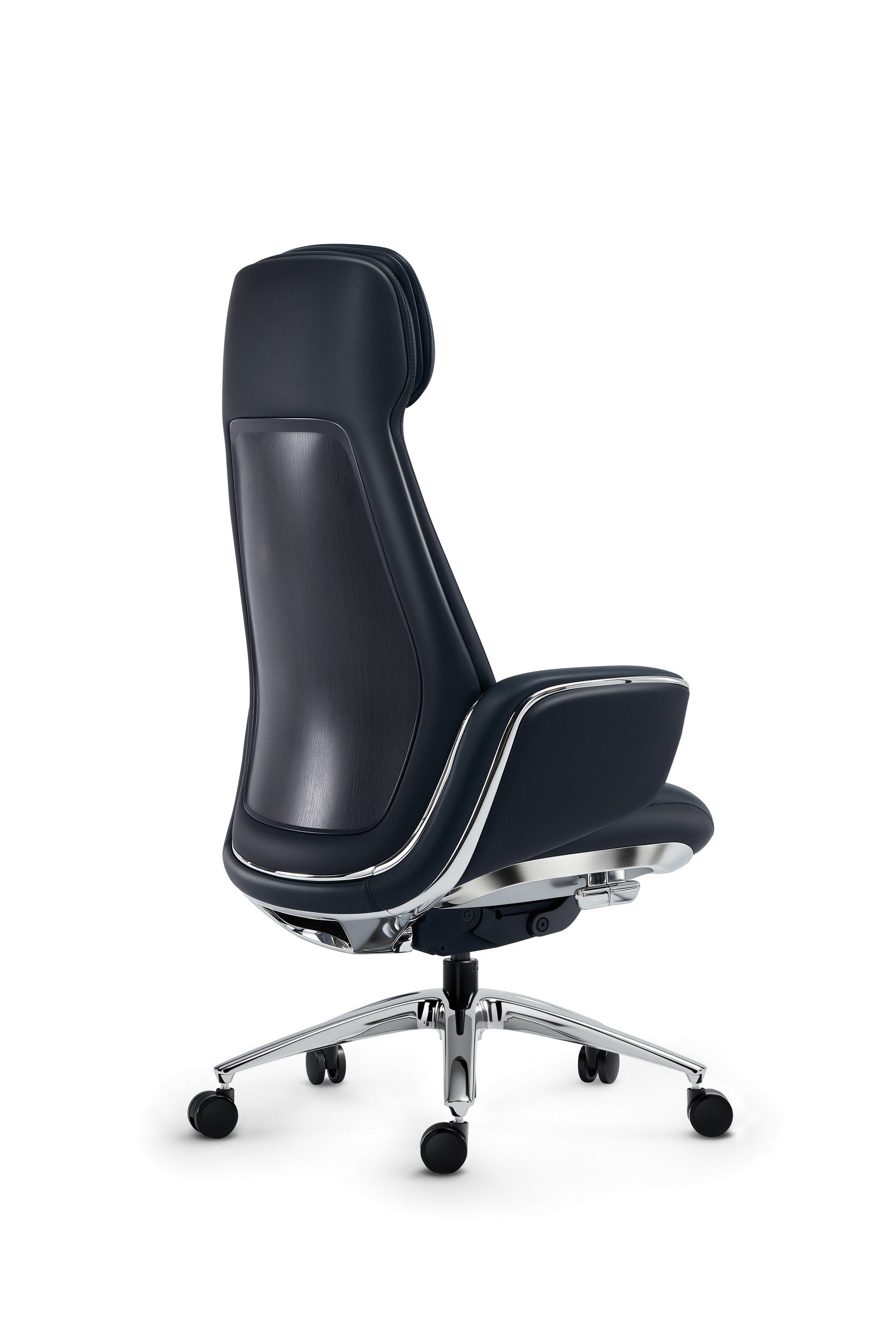 Otto - Real Leather Executive Chair - Black Back Angle - Office R Us