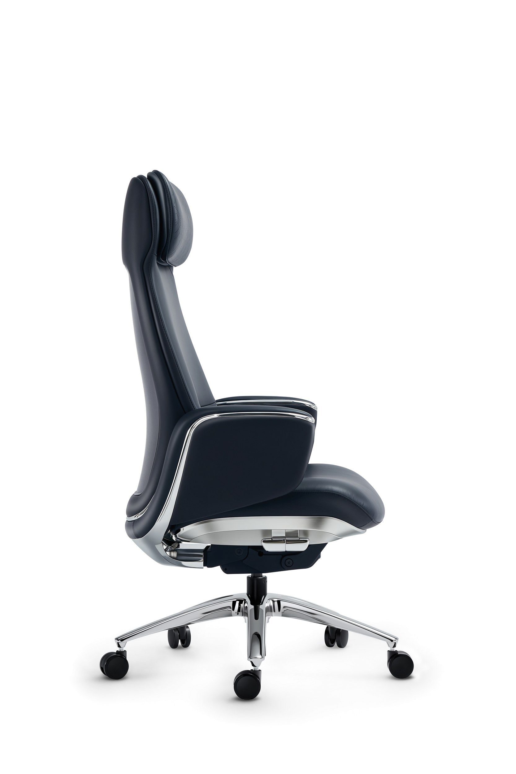 Otto - Real Leather Executive Chair - Black Side - Office R Us