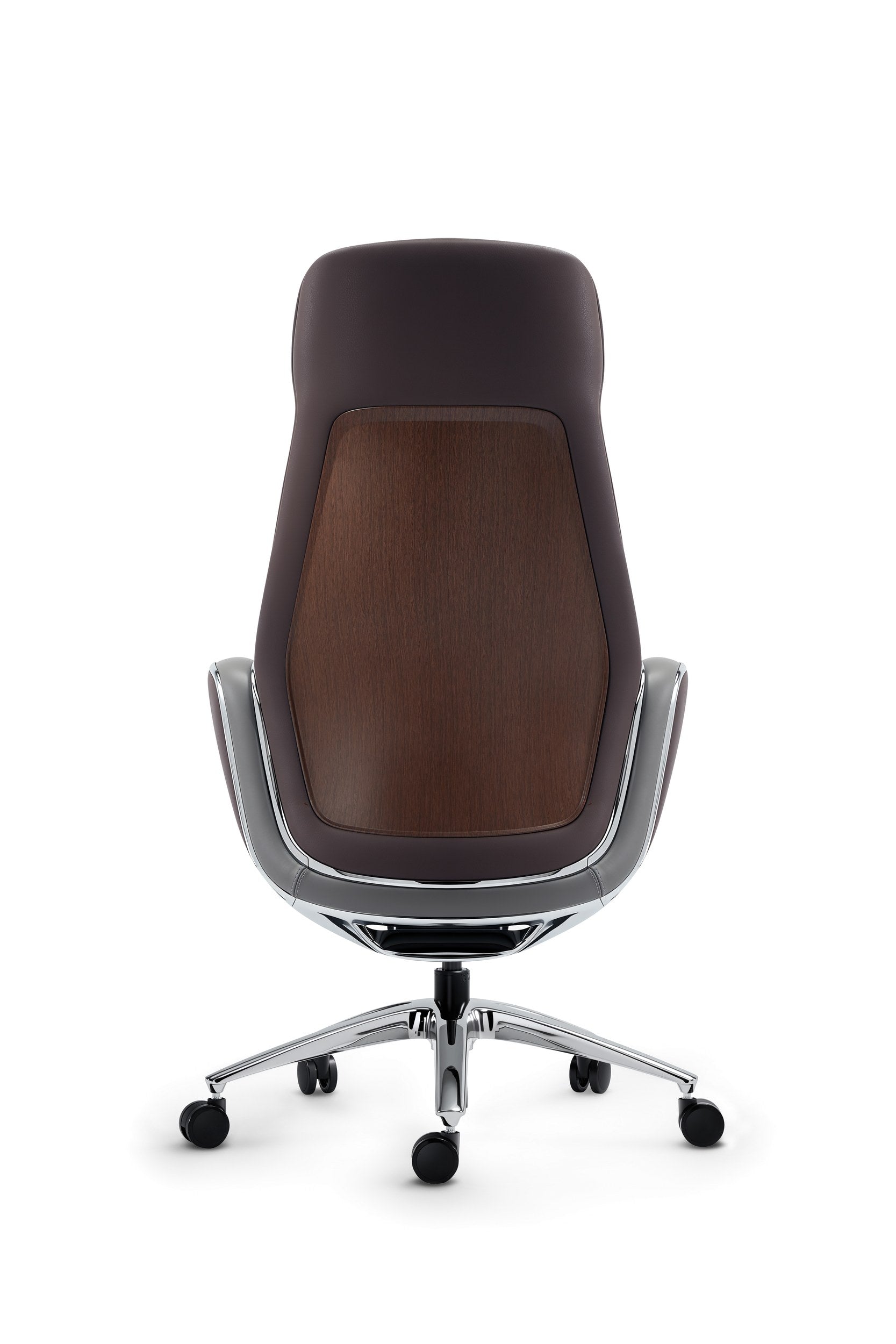 Otto - Real Leather Executive Chair - Grey Back - Office R Us