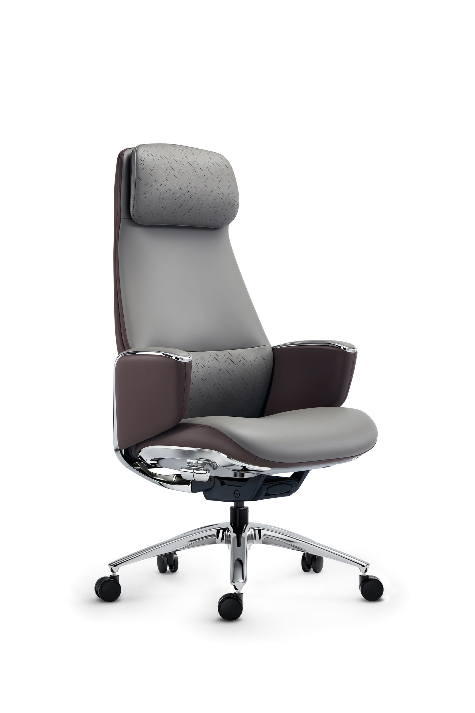 Otto - Real Leather Executive Chair - Grey Front - Office R Us