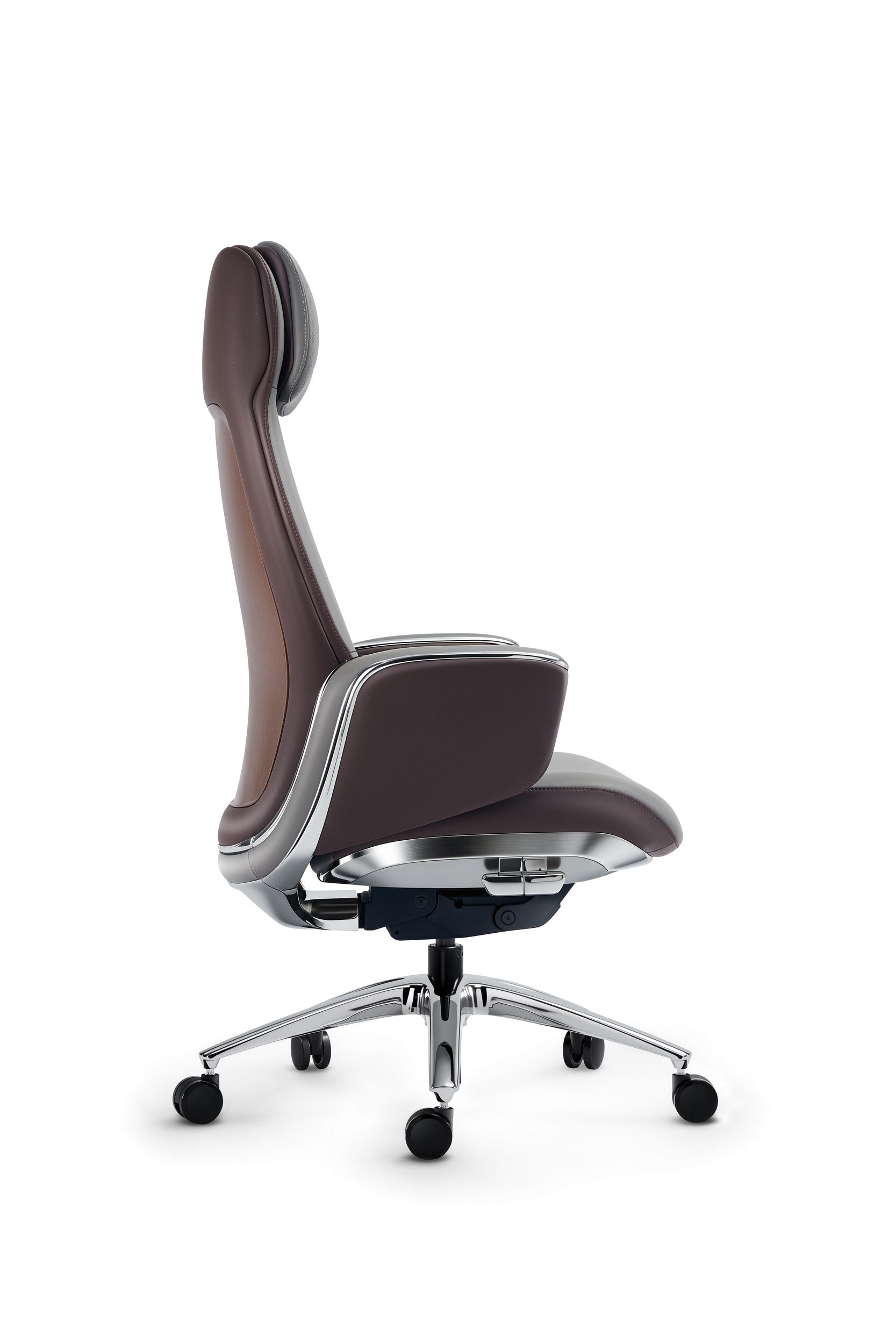 Otto - Real Leather Executive Chair - Grey Side - Office R Us