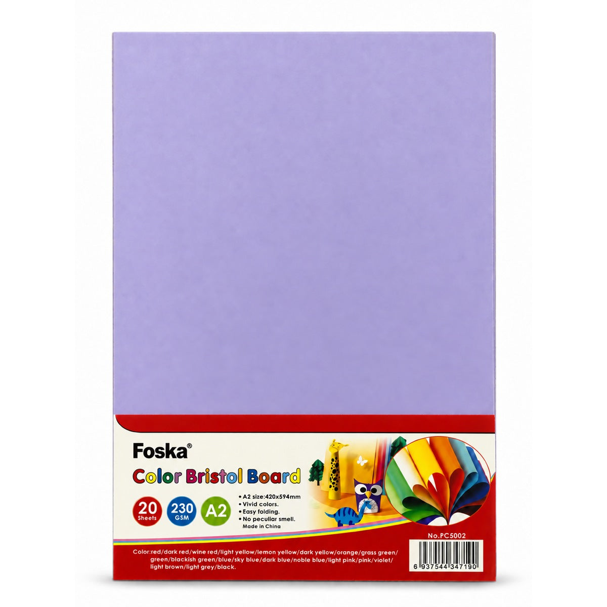 Foska Bristol board A2 pack, violet