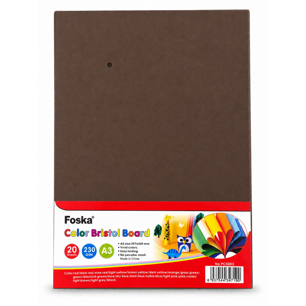 Foska Bristol board A3 pack, coffee