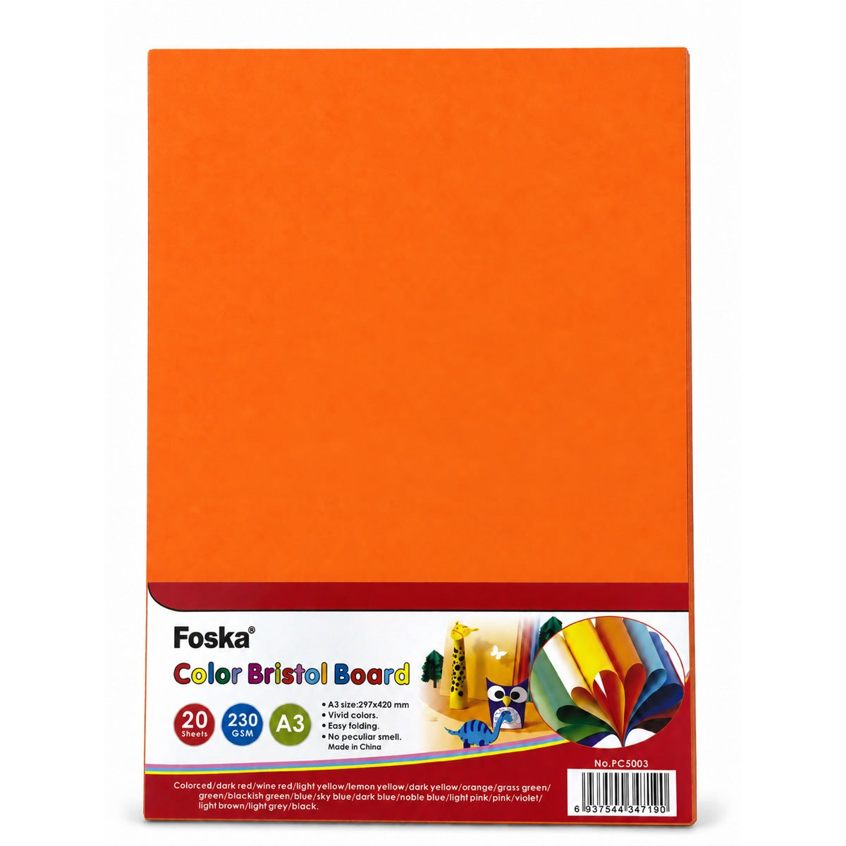 Foska Bristol board A3 pack, orange