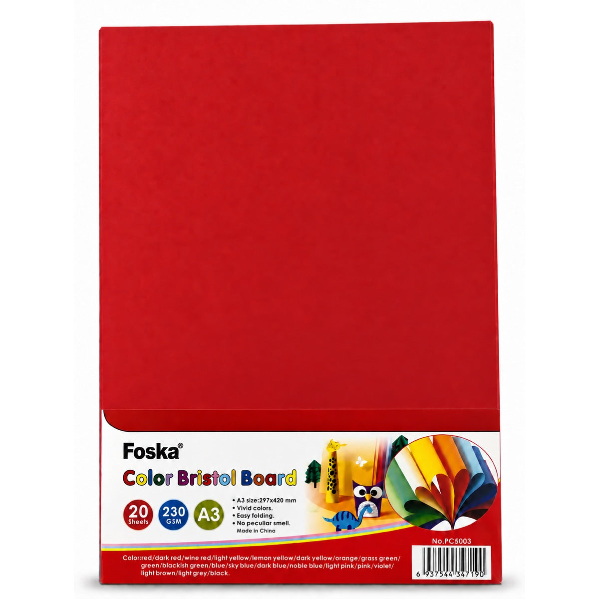 Foska Bristol board A3 pack, red