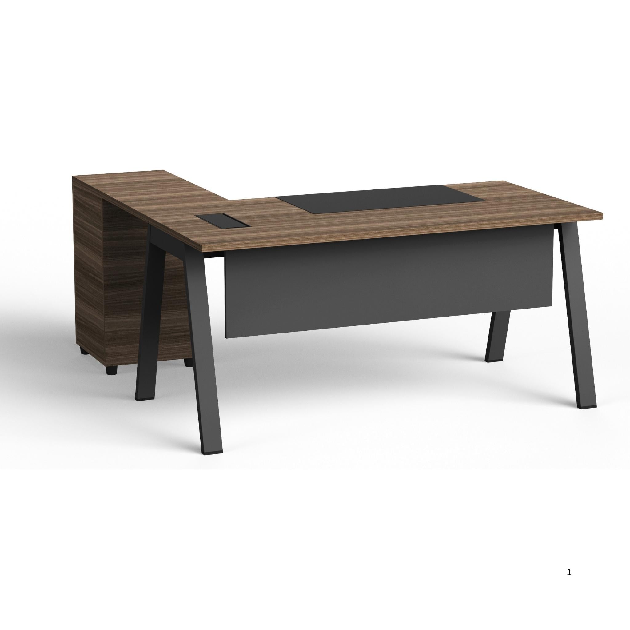 PS-TA16 - Manager Desk with extension and 3 attached Drawers