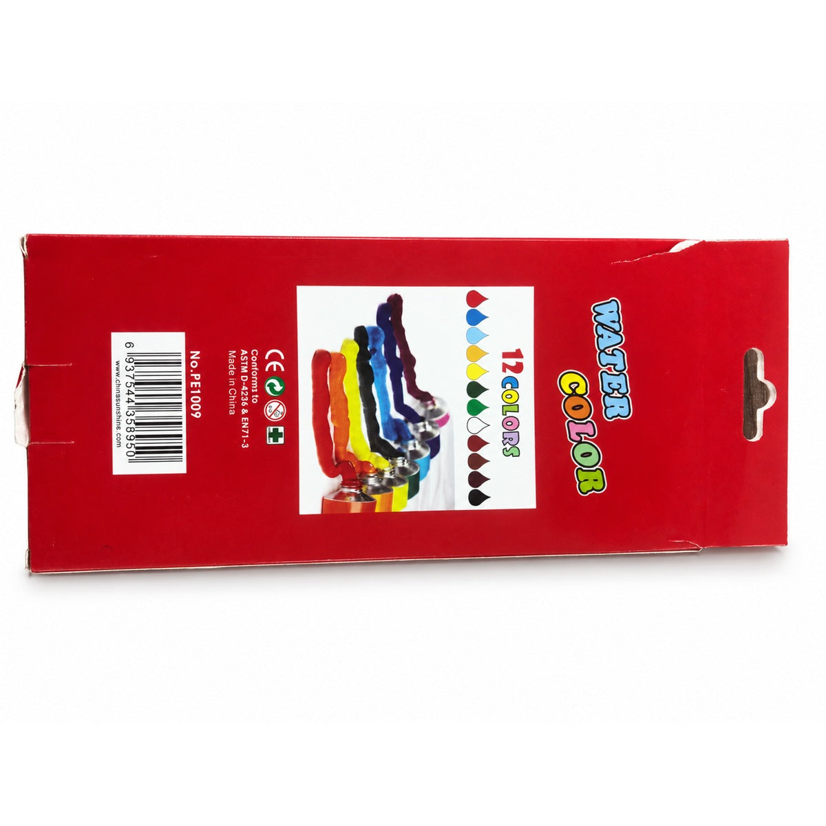Foska PE1009 box back with colour chart and barcode