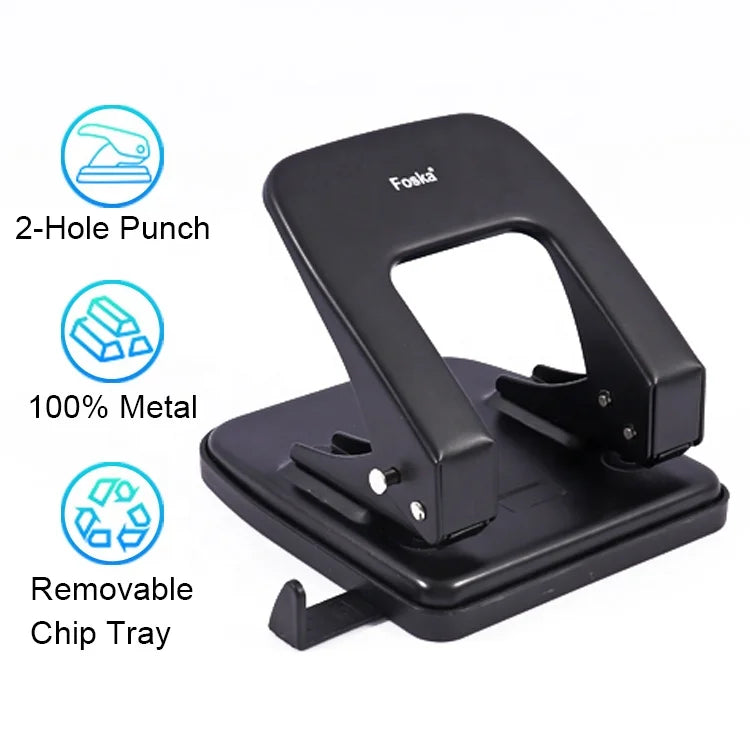 Foska 2-hole loose-leaf paper punch, alternate view