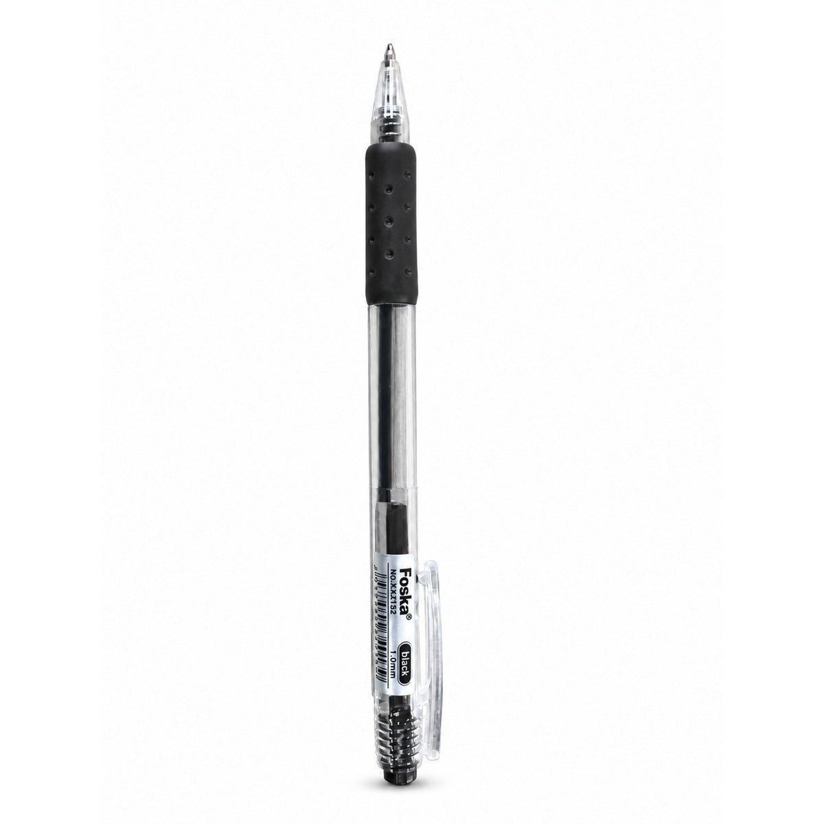 Click Gel Ballpoint Pen 1.0mm – Transparent Barrel — Black