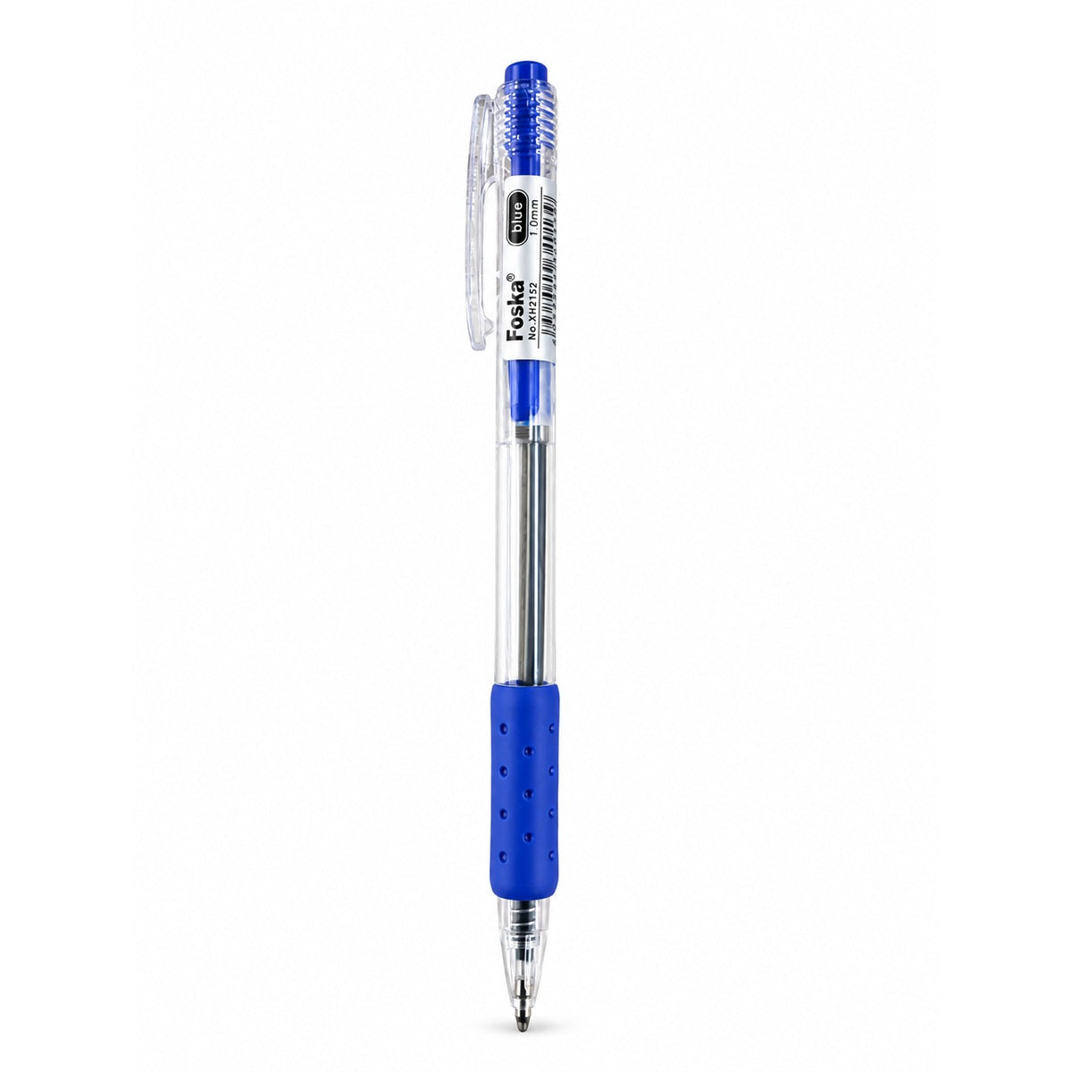 Foska XH2152 blue click gel ballpoint pen, clip up