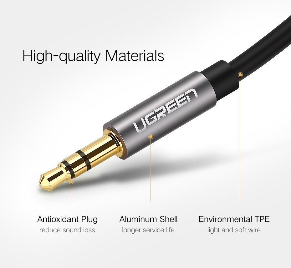 UGREEN 3.5mm Male to 3.5mm Male Cable (2m, Black) - View 4 - Office R Us