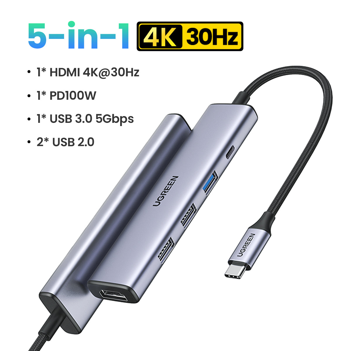 UGREEN USB-C Multifunction Adapter (Gray, 15495) - Office R Us Lagos