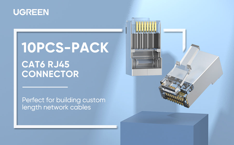 UGREEN Cat 6 Shielded Crystal Head RJ45 Network Connector 10 Pack - View 3 - Office R Us
