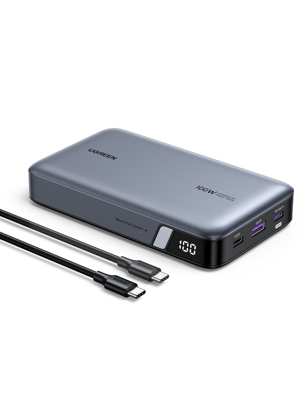 UGREEN 20000mAh Two-way Fast Charging Power Bank (Gray, 25188) - Office R Us Lagos