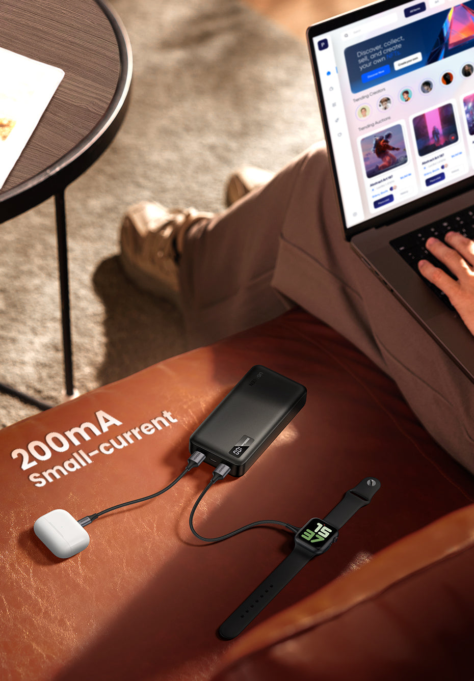 UGREEN 20000mAh Two-way Fast Charging Power Bank (Black, 25683) - View 3 - Office R Us