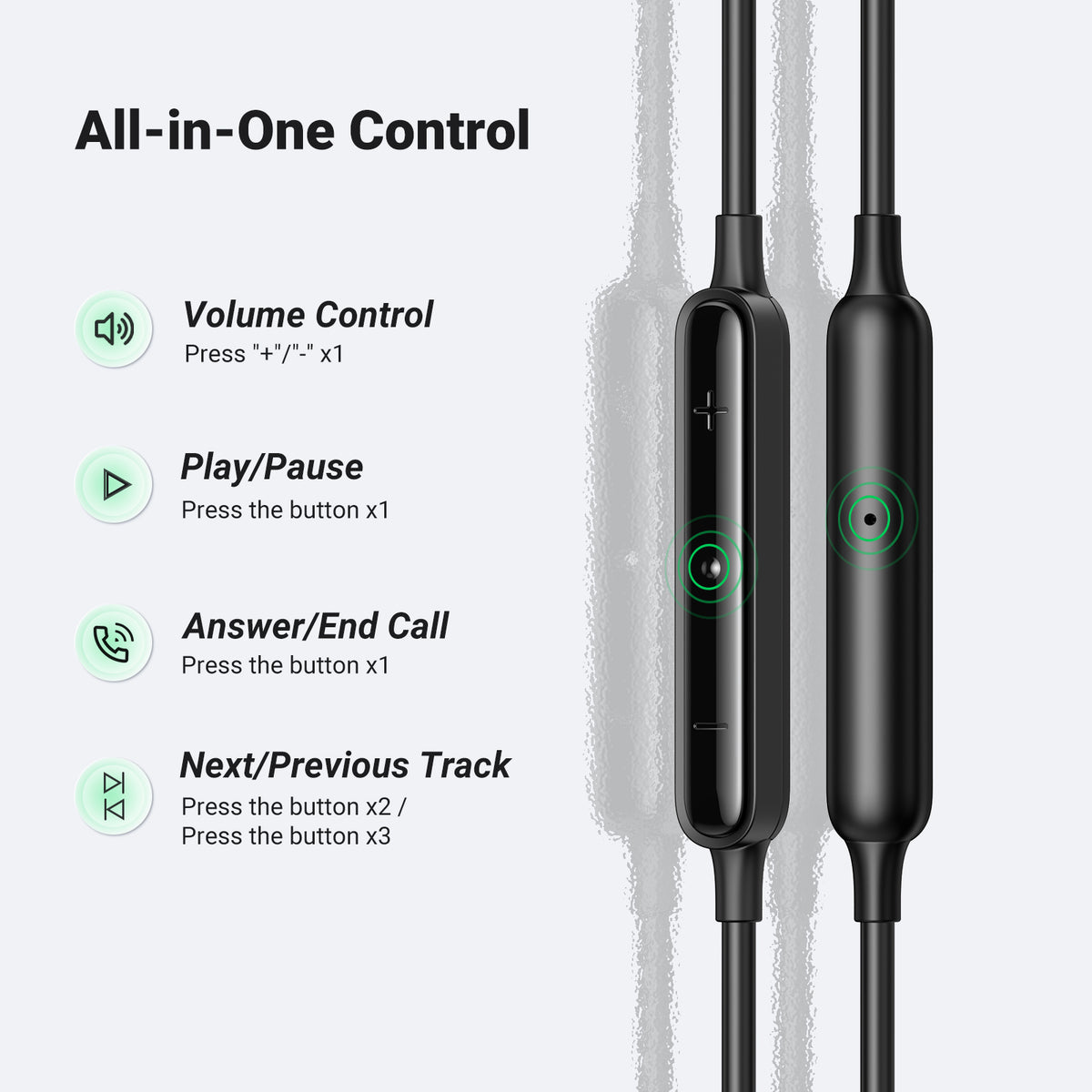 UGREEN In-Ear Earphones with Type-C Connector (Black) - View 5 - Office R Us