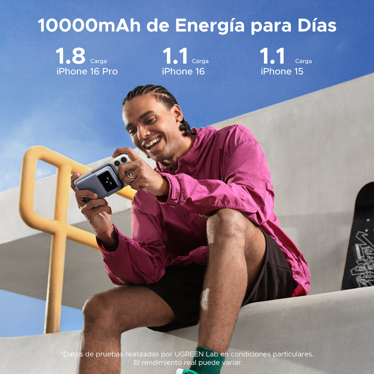 UGREEN Uno Magnetic Wireless Power Bank (Space Gray) - View 2 - Office R Us