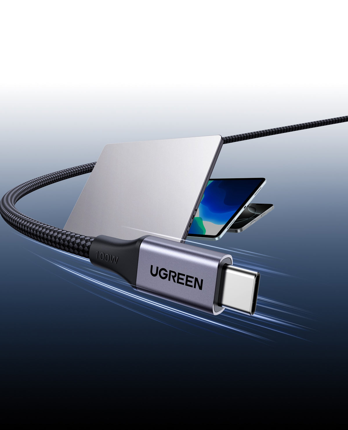 UGREEN USB-C to USB-C PD Magnetic Fast Charging Cable (Gray) - View 4 - Office R Us
